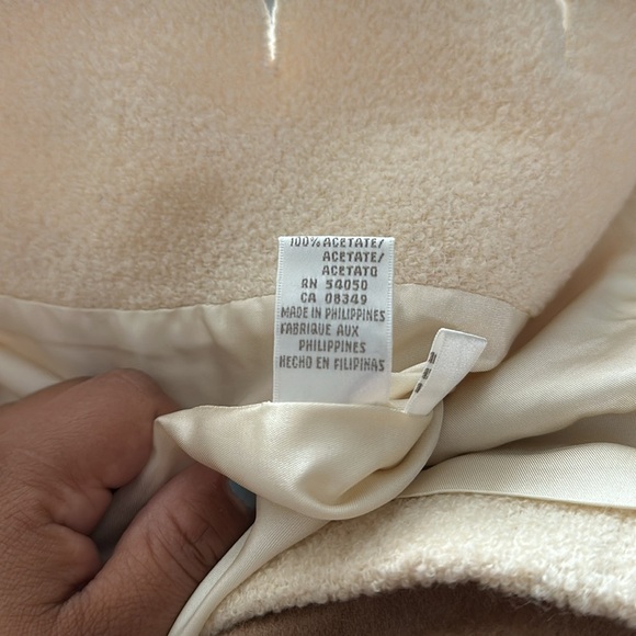 Cream Wool Blend Jacket with‎ Button Details - Picture 9 of 14